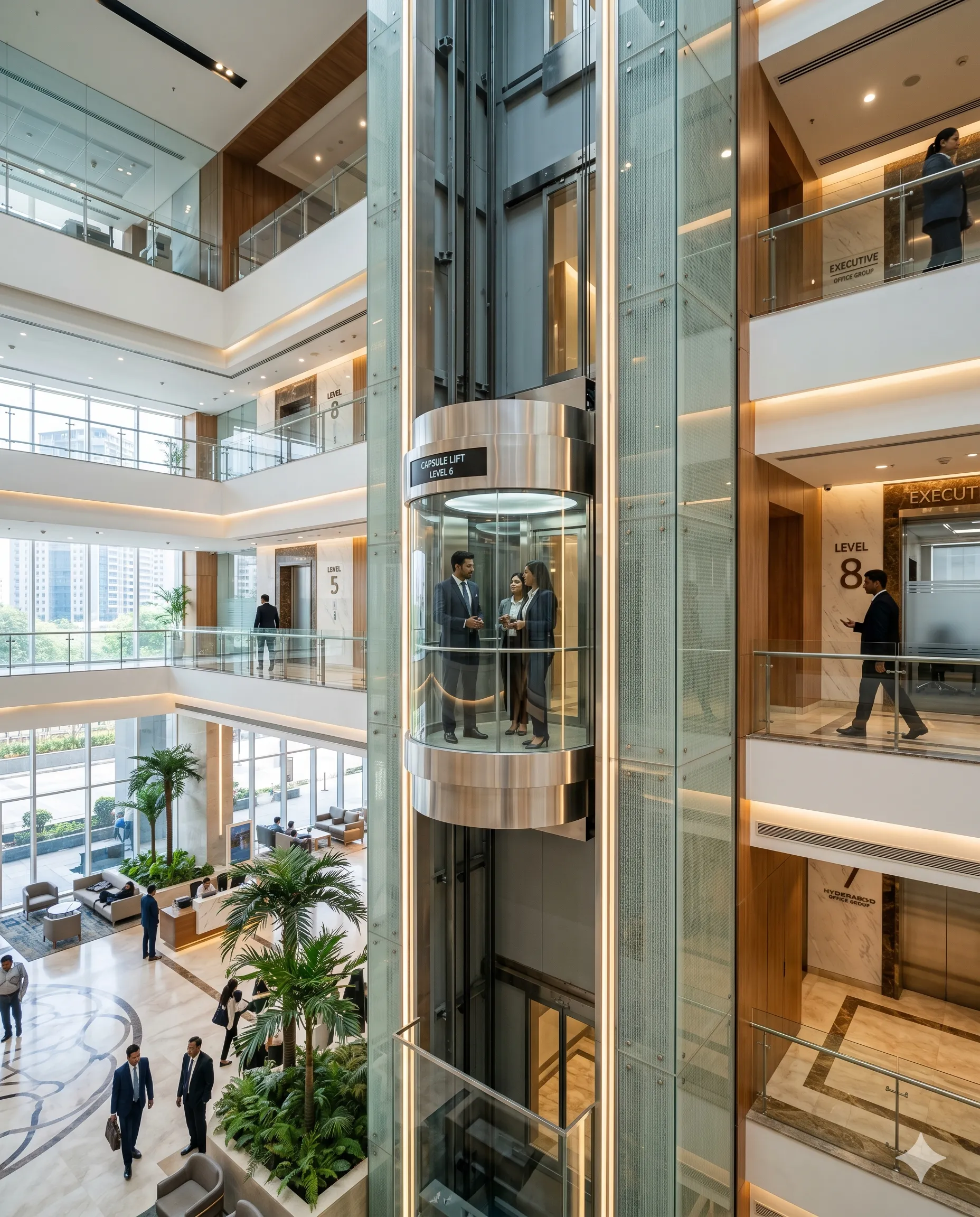 Capsule lifts in Hyderabad commercial projects